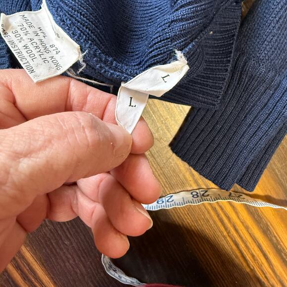 VTG Mountain Goat by White Stag Wool Blend Sweater With Rainbow Accents Size L - Picture 8 of 11